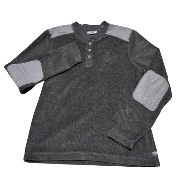 Toad&Co Mens Gray Fleece Henley Long Sleeve Pullover Sweater Shirt Size M‎ - Picture 2 of 6